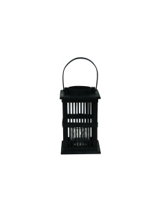 BLACK WOODEN LANTERN/CANDLE HOLDER