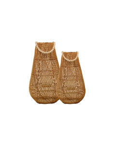 RATTAN LANTERNS S/2